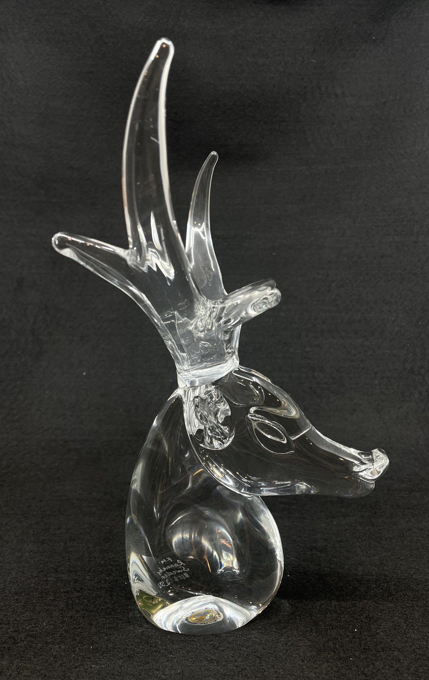 Vintage Ronneby FM Konstglas Deer Head with Antlers (0LN00C)