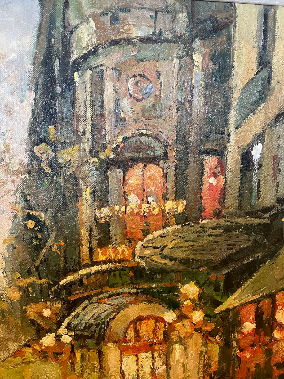 Cortes "Theatre du Vaudeville" Reproduction on Canvas, signed "Douglas" (0PQ00G)