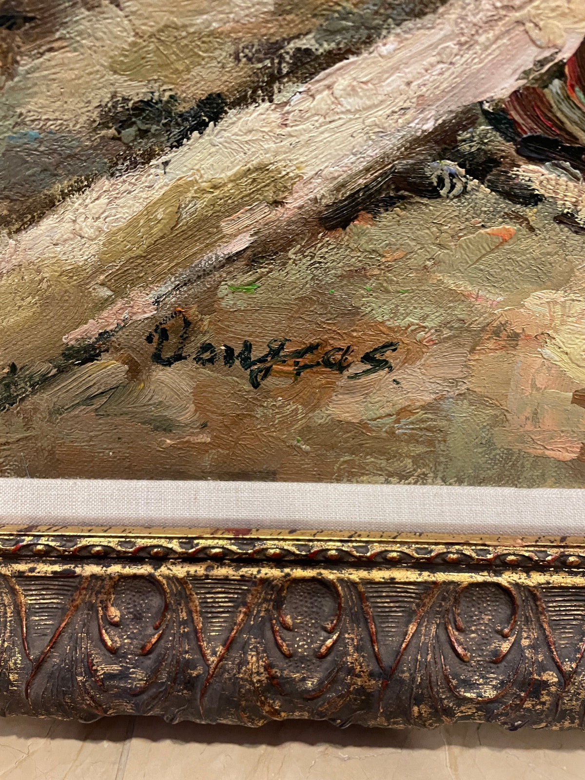 Cortes "Theatre du Vaudeville" Reproduction on Canvas, signed "Douglas" (0PQ00G)