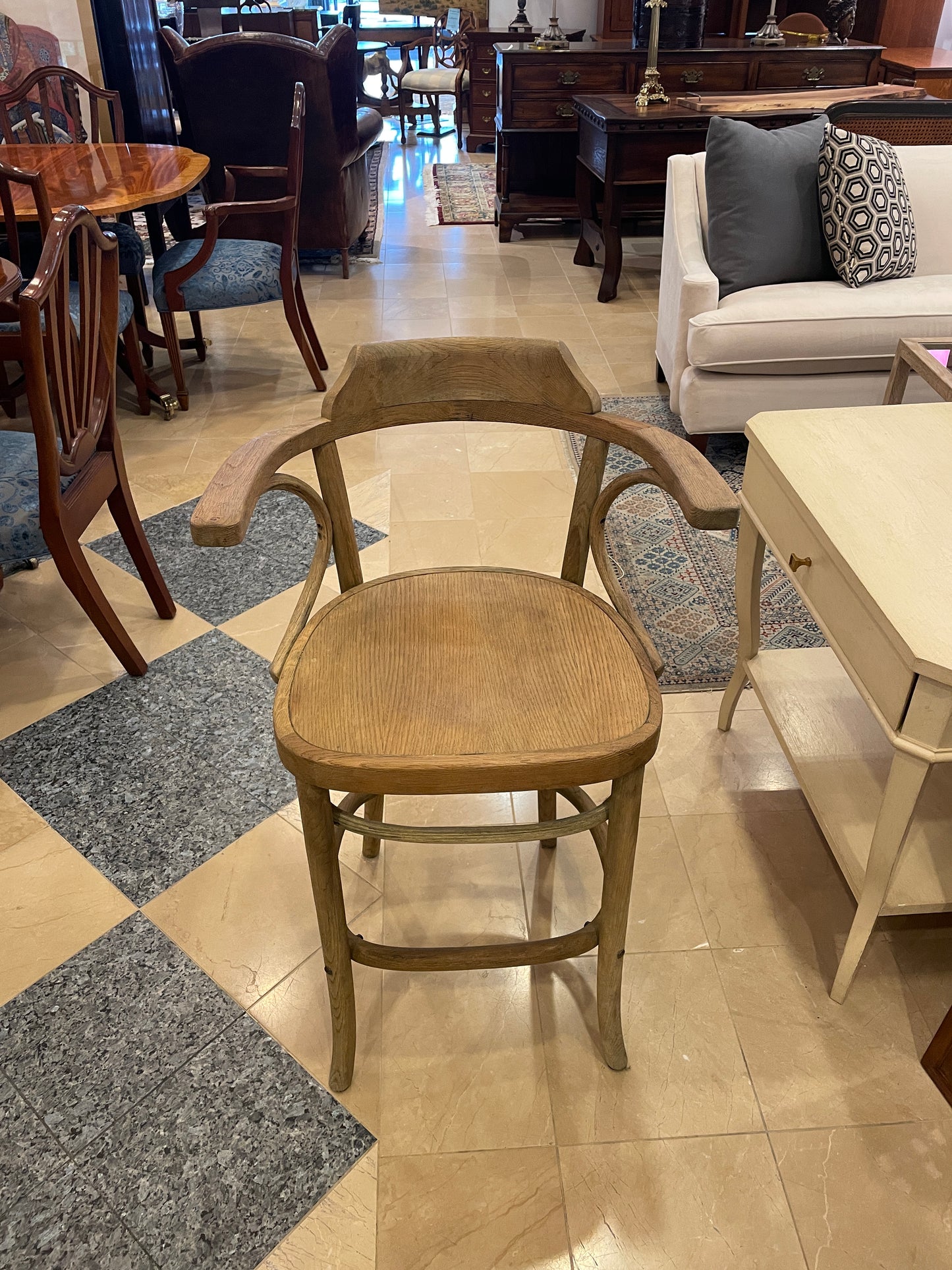 Bentwood Oak Barstool (4 available)  as is (0DZ004)