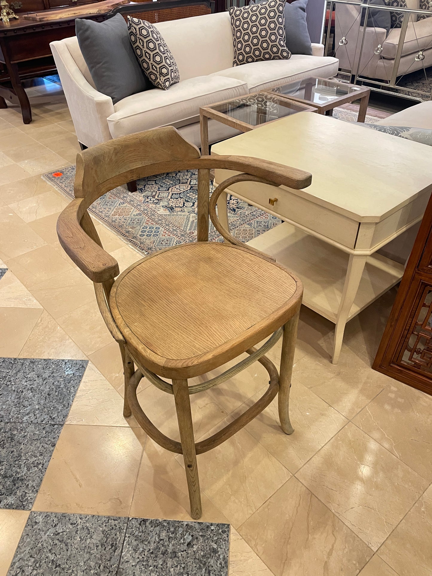 Bentwood Oak Barstool (4 available)  as is (0DZ004)