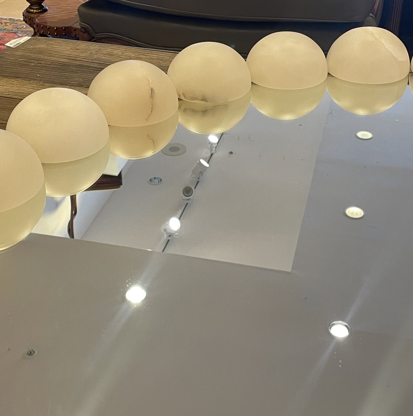 Baker Luxe Pearl Mirror with Alabaster Cabochons (0I9001)