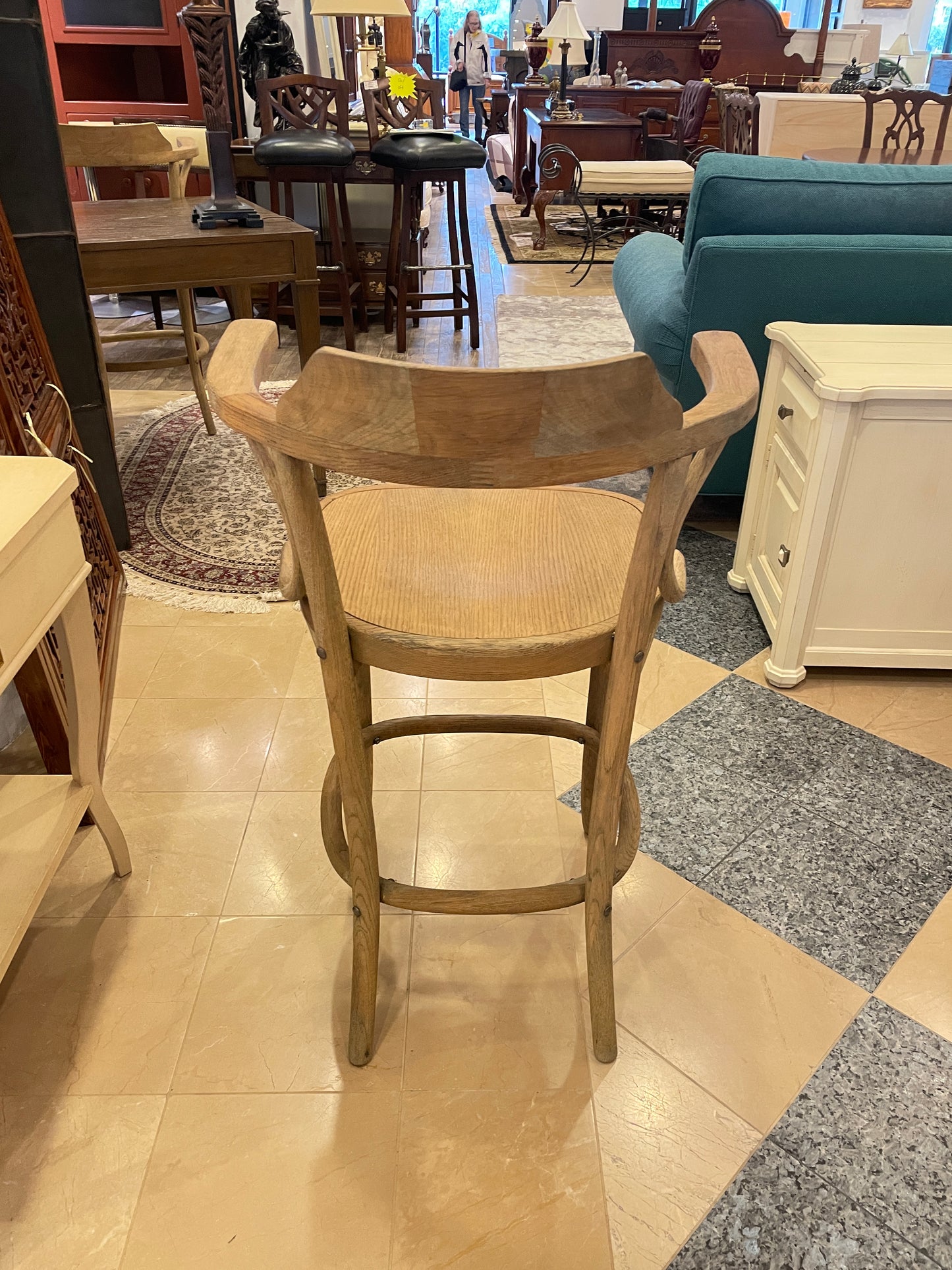 Bentwood Oak Barstool (4 available)  as is (0DZ004)