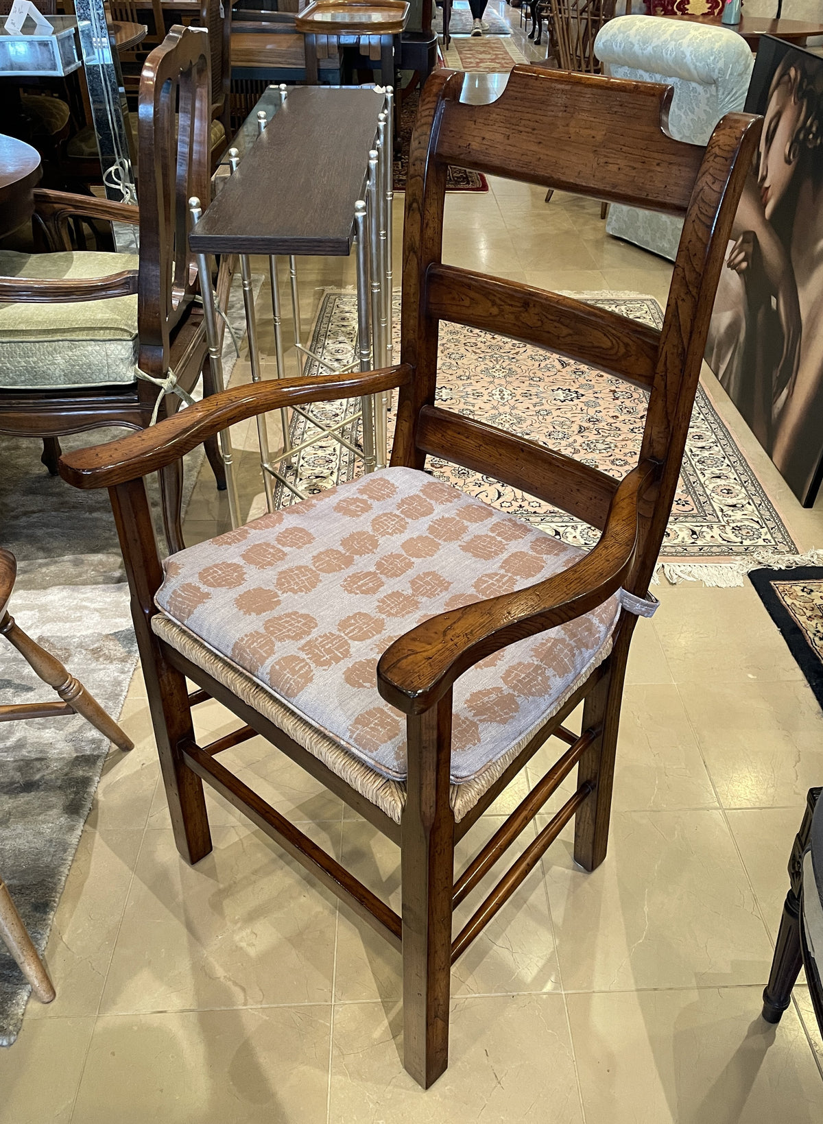 Set of 8 Ormskirk Ladderback Dining Chairs with Rush Seats (0PQ00E)
