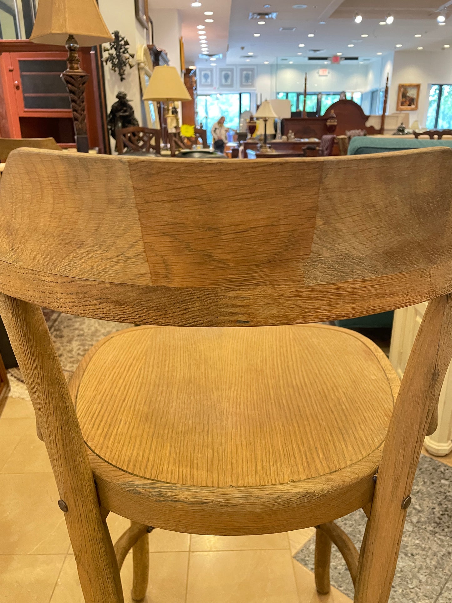 Bentwood Oak Barstool (4 available)  as is (0DZ004)