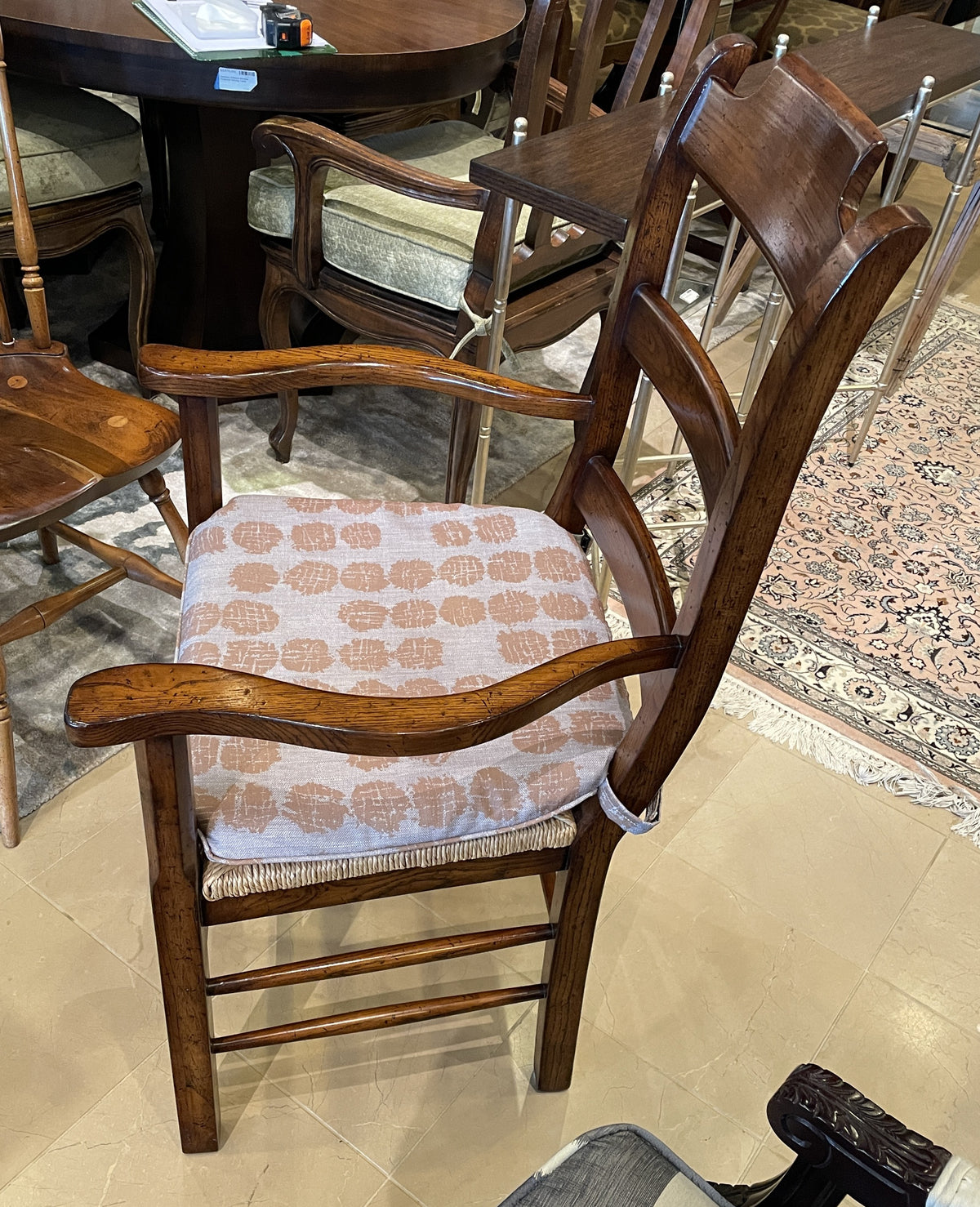 Set of 8 Ormskirk Ladderback Dining Chairs with Rush Seats (0PQ00E)