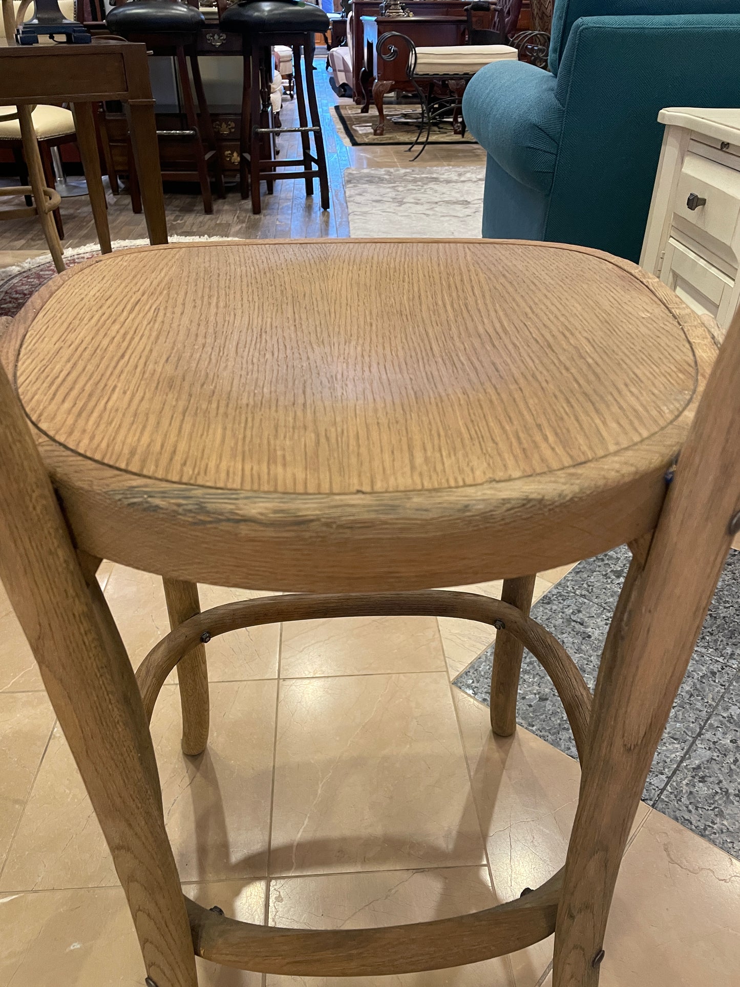 Bentwood Oak Barstool (4 available)  as is (0DZ004)