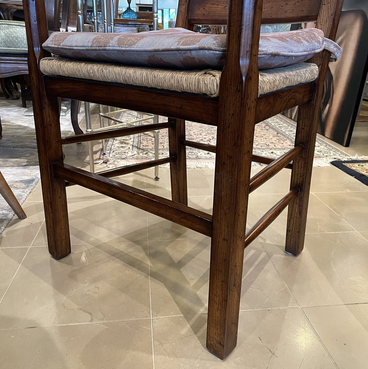 Set of 8 Ormskirk Ladderback Dining Chairs with Rush Seats (0PQ00E)