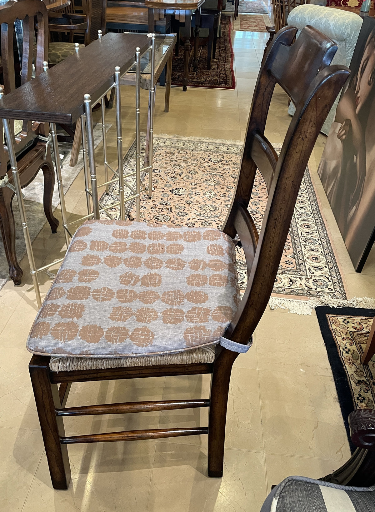 Set of 8 Ormskirk Ladderback Dining Chairs with Rush Seats (0PQ00E)