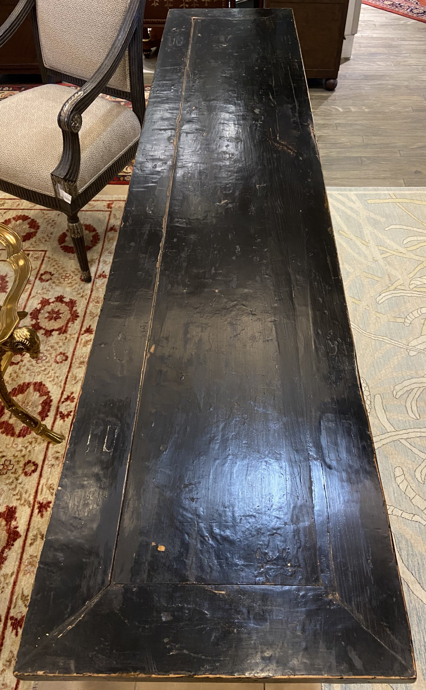 Chinese Antique Black Altar Table (9TSK3L)