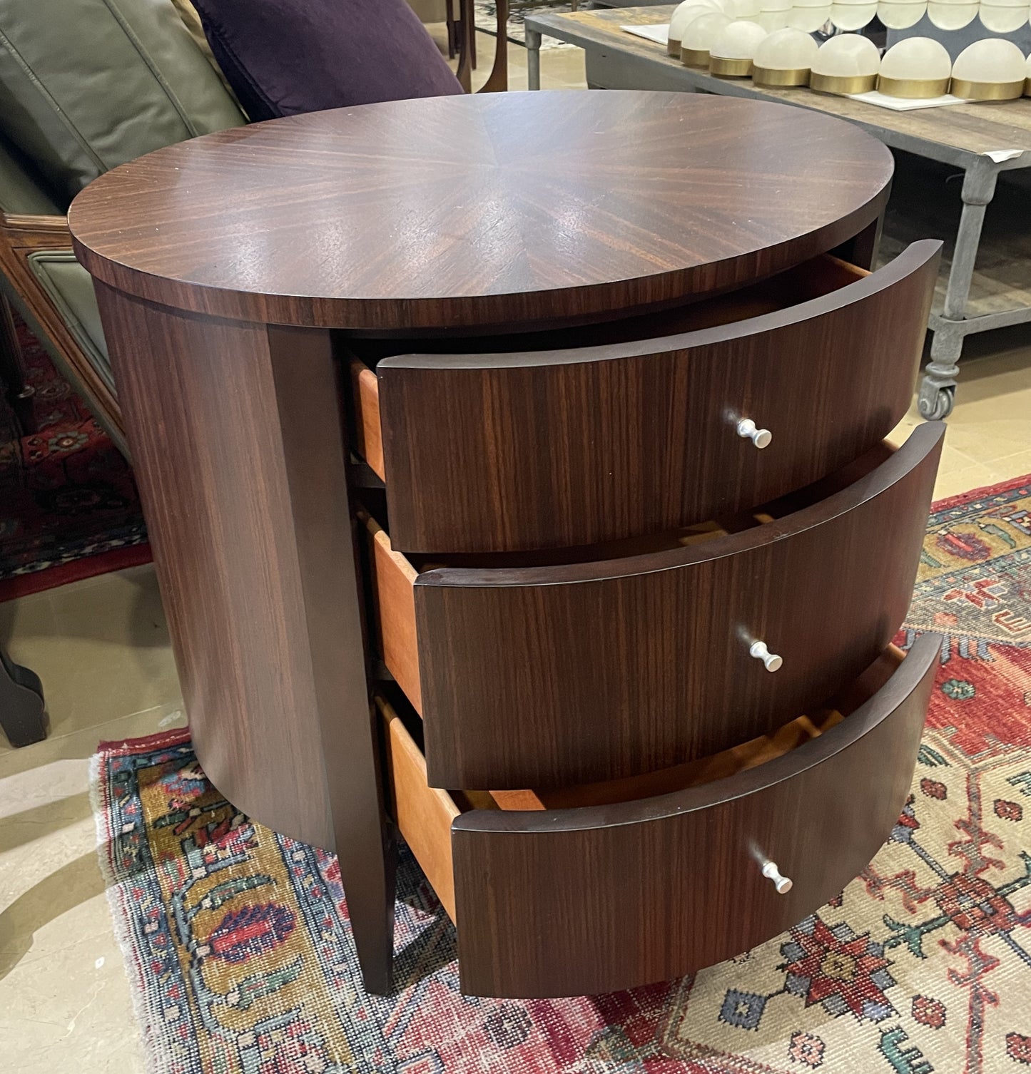 Ethan Allen Modern Walnut Nightstand (Two available) (0I6004)