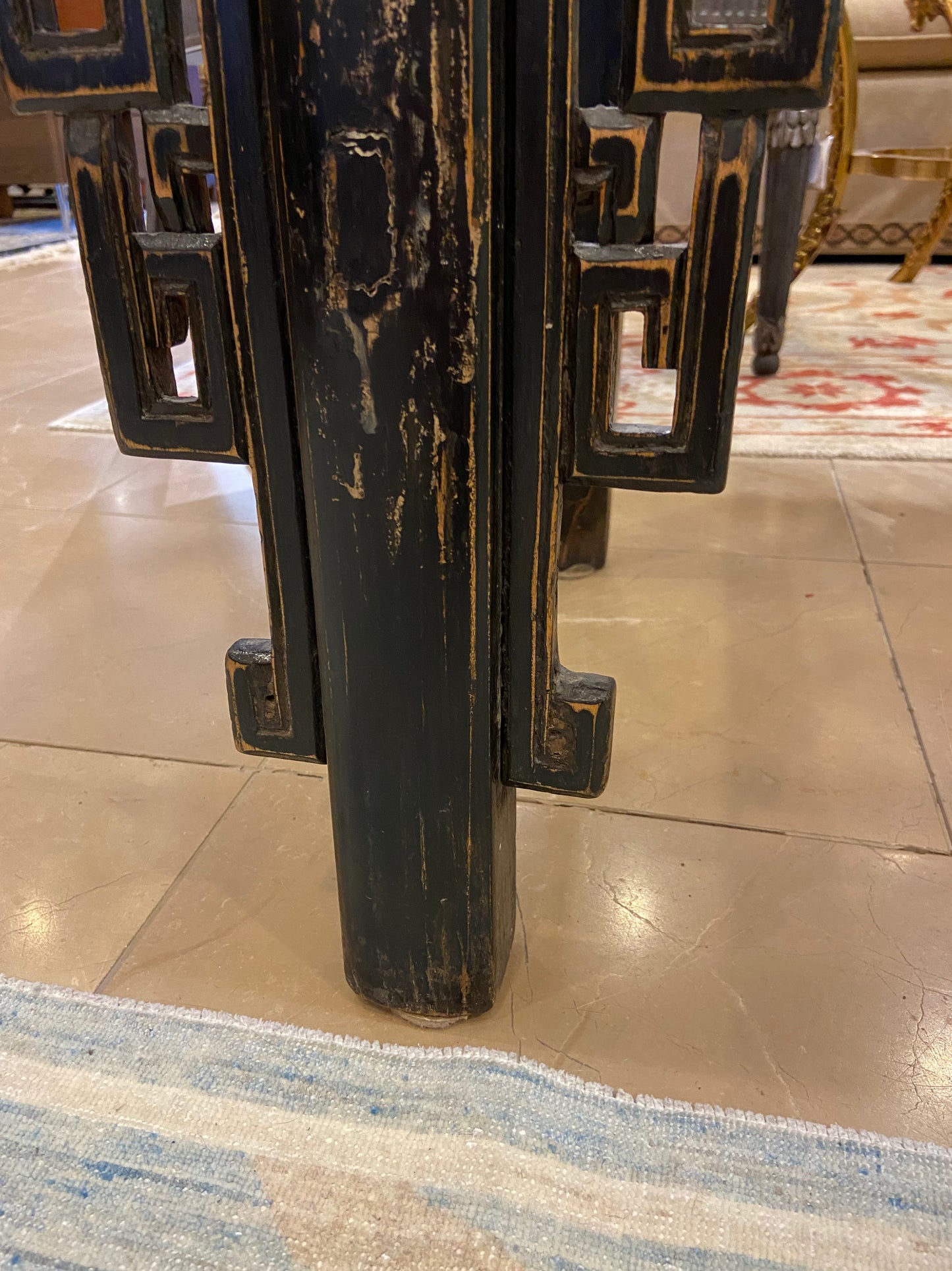 Chinese Antique Black Altar Table (9TSK3L)