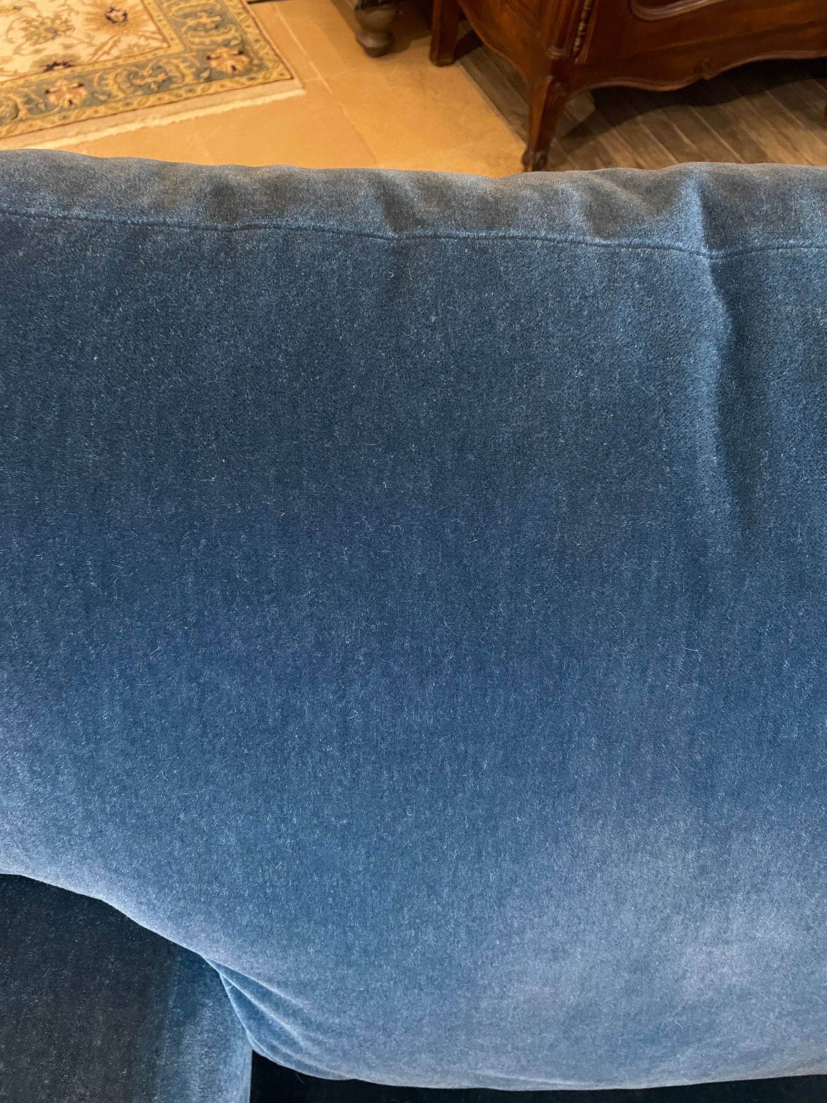A. Rudin Blue Mohair Swivel Chair, AS IS (0PQ001)