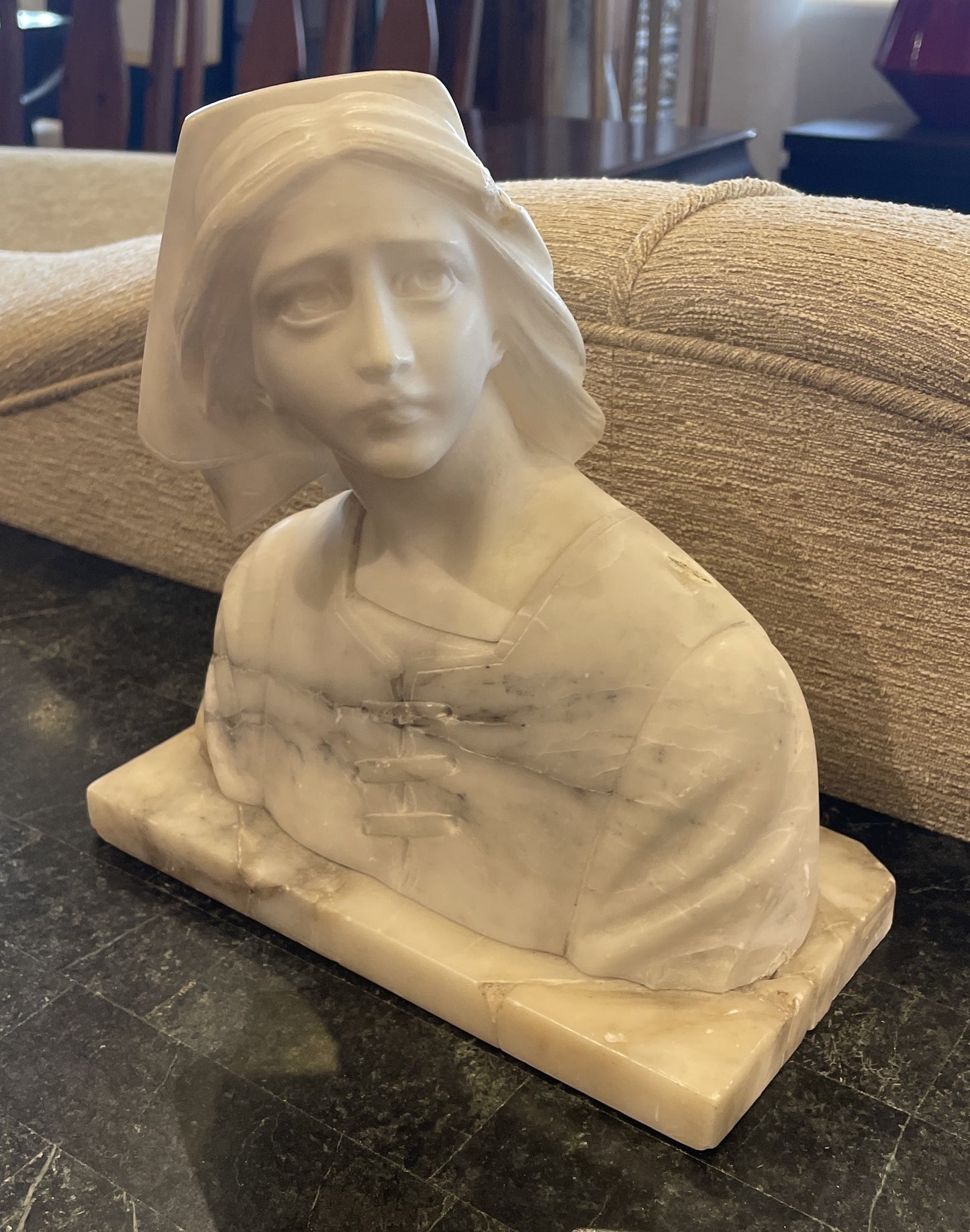 Joan of Arc Alabaster Sculpture, As Is, 1920s (0I8001)