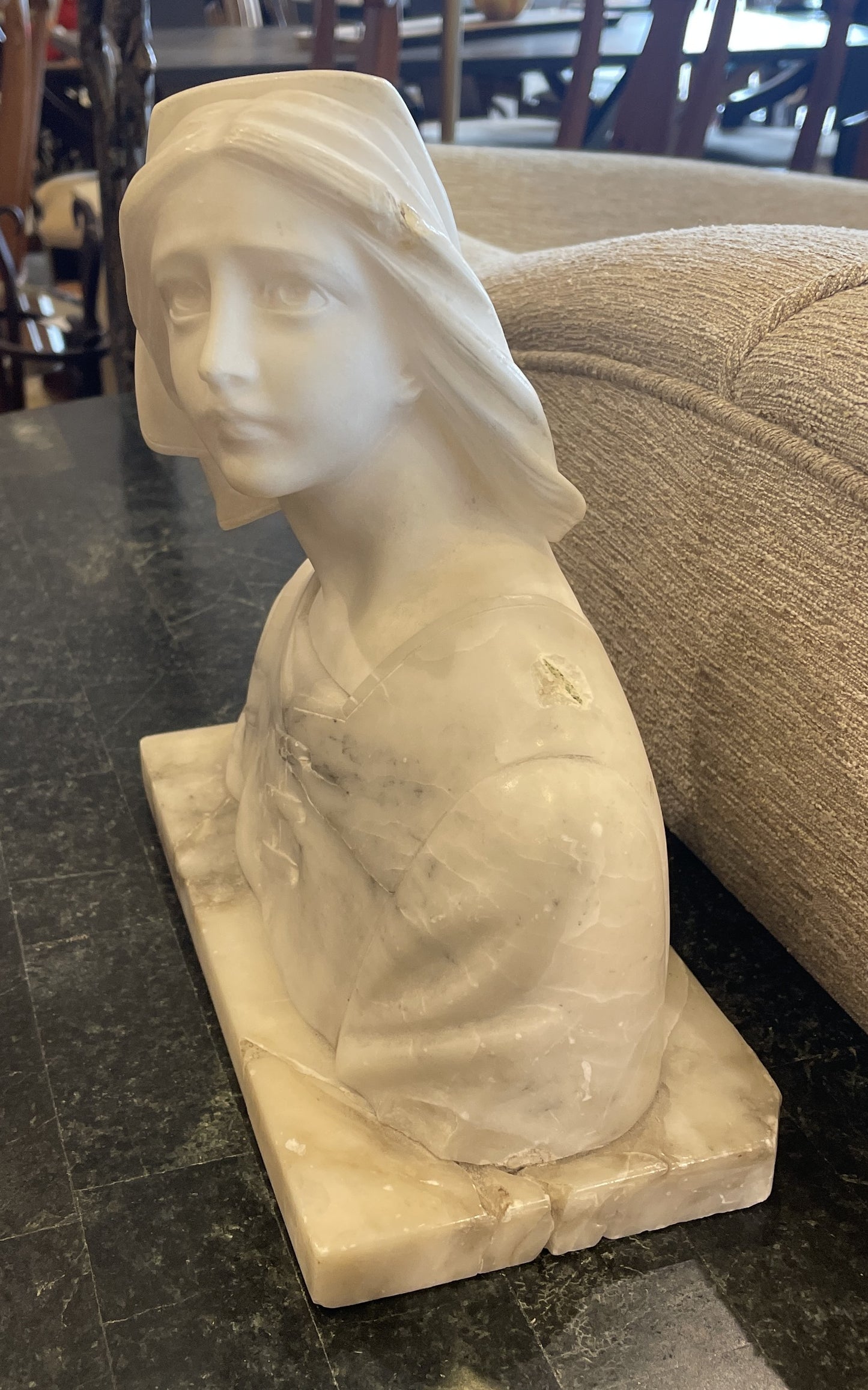 Joan of Arc Alabaster Sculpture, As Is, 1920s (0I8001)