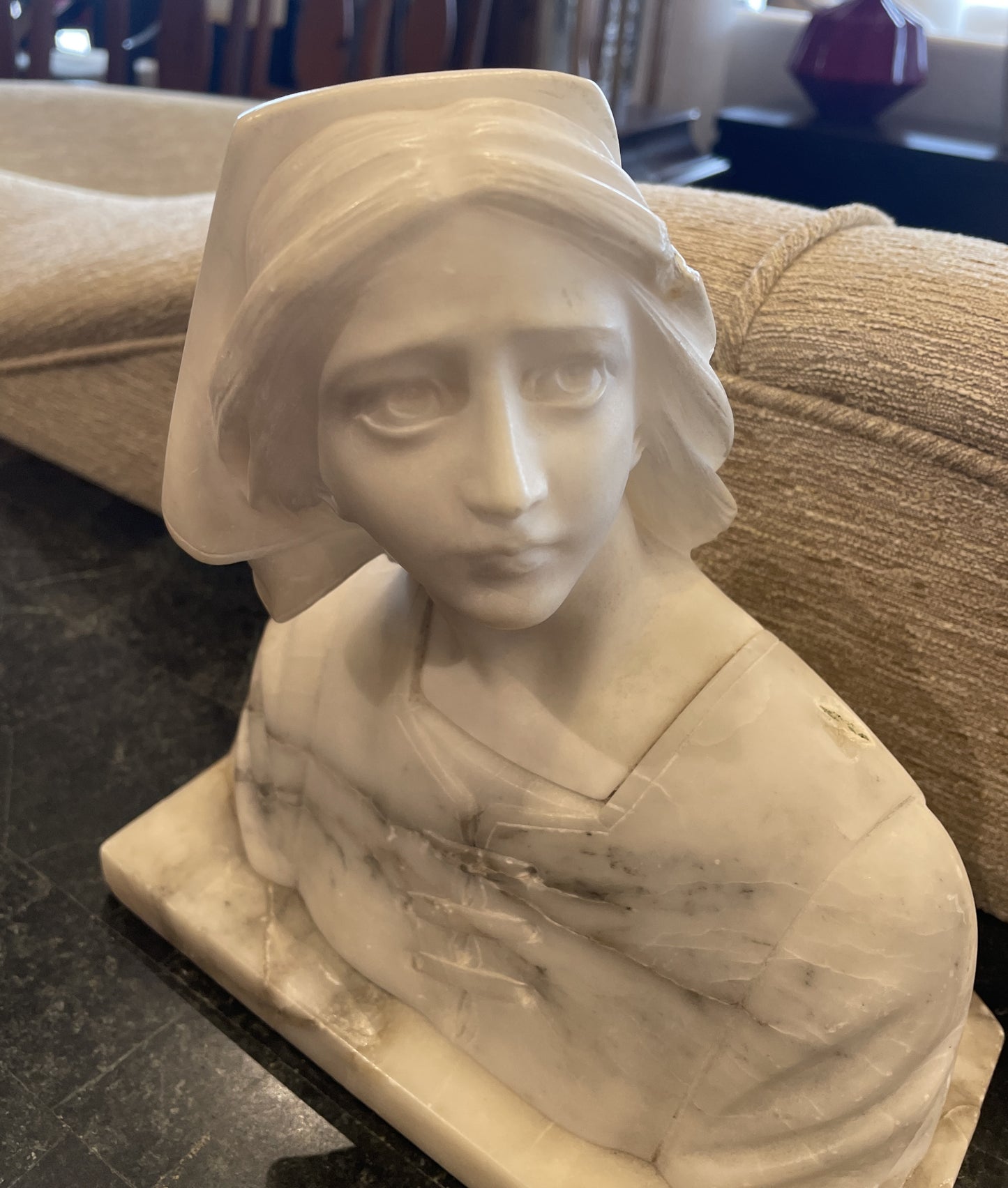Joan of Arc Alabaster Sculpture, As Is, 1920s (0I8001)