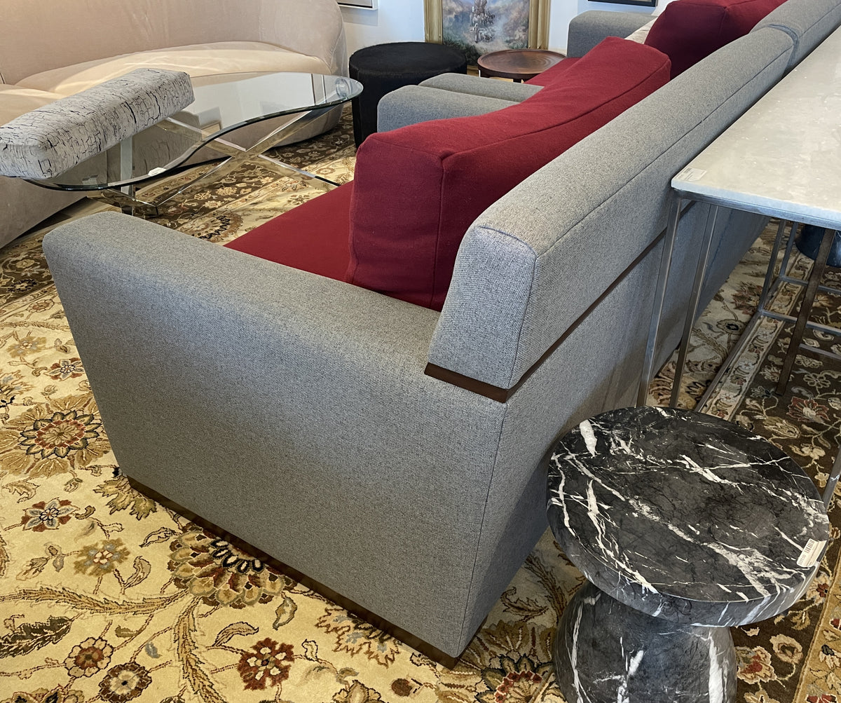 Burton James Oversized Arm Chair in Wool and Wood (Two available 0PQ002 0PQ003)