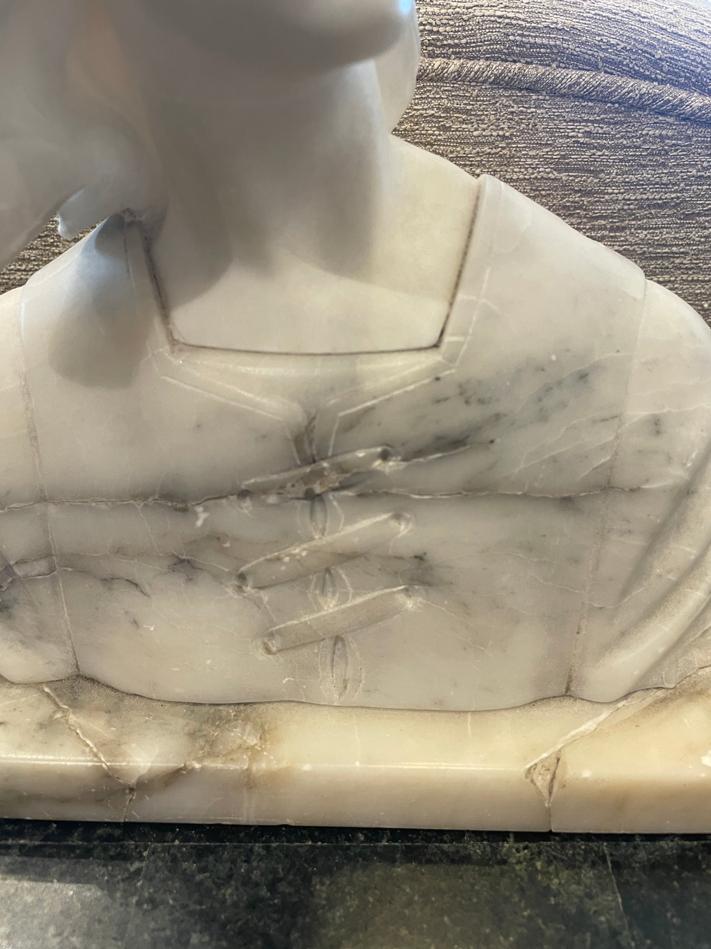 Joan of Arc Alabaster Sculpture, As Is, 1920s (0I8001)