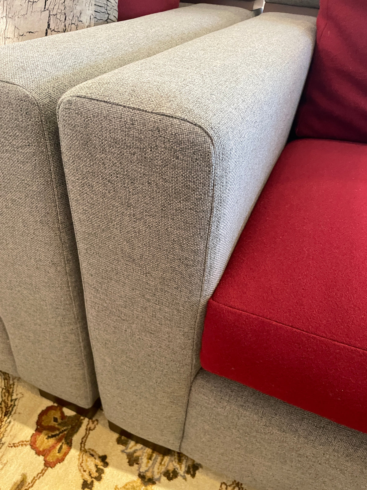 Burton James Oversized Arm Chair in Wool and Wood (Two available 0PQ002 0PQ003)