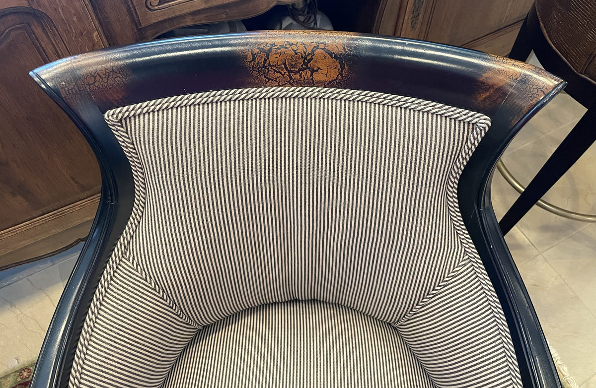 Neoclassical Armchair in Striped Fabric (Two available 0PQ00A 0PQ00B)