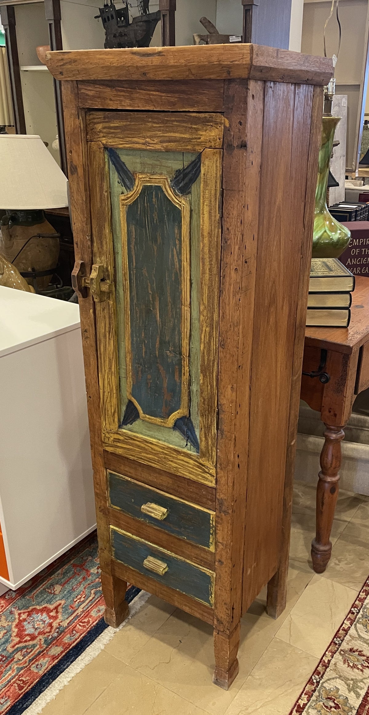 Reclaimed Wood Painted What Not Cabinet (0PQ00C)