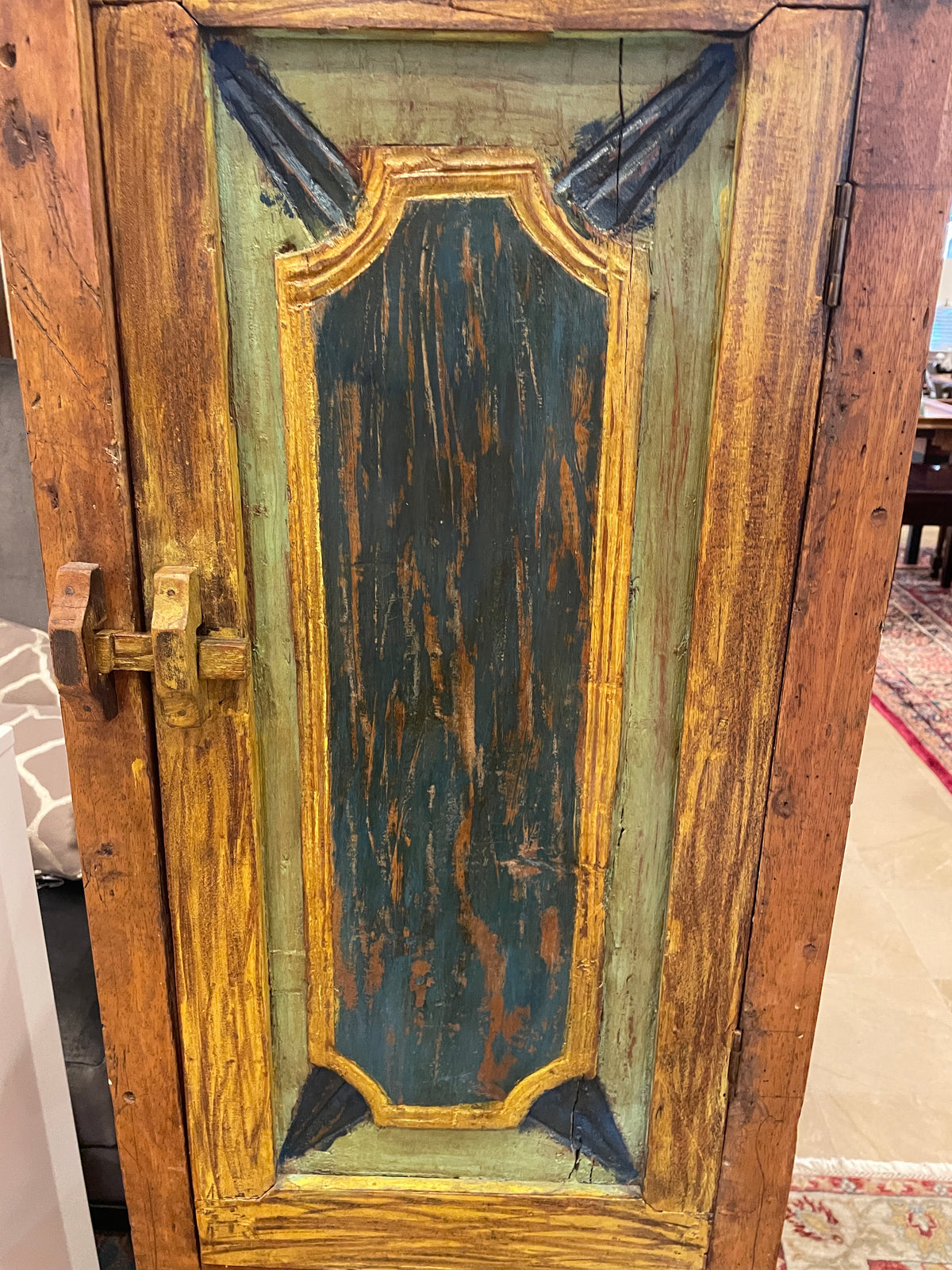 Reclaimed Wood Painted What Not Cabinet (0PQ00C)