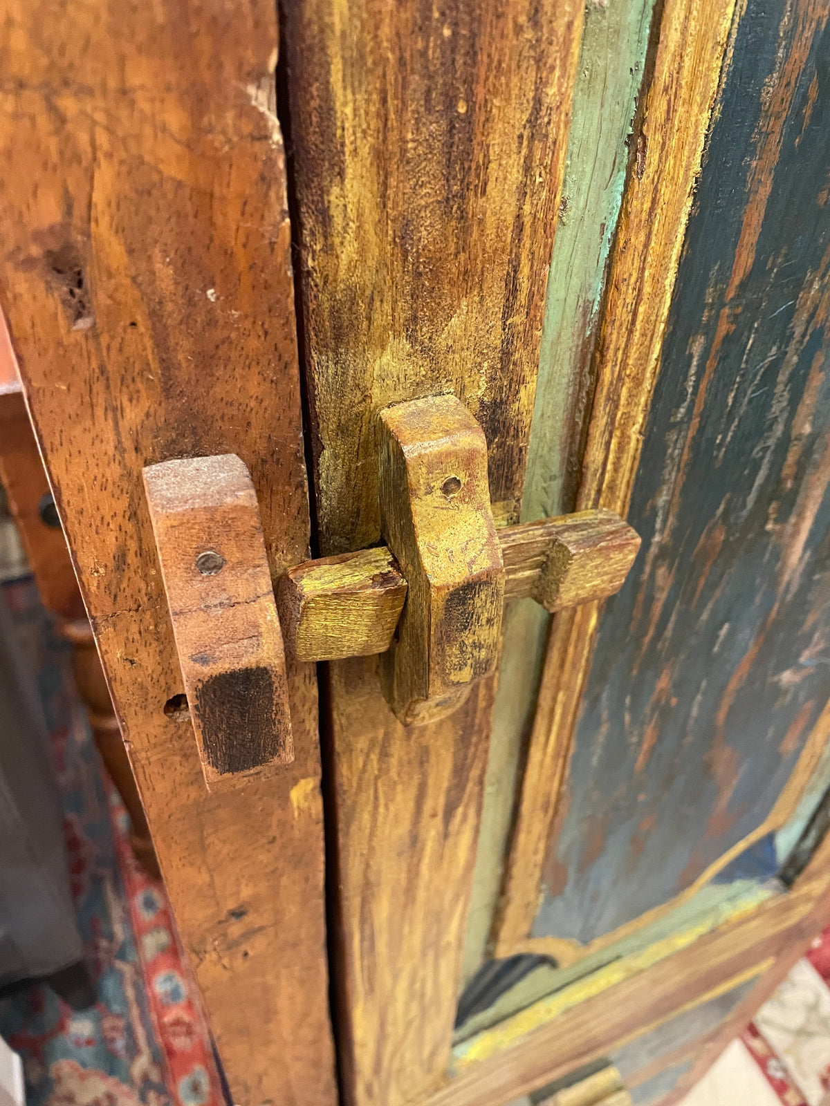 Reclaimed Wood Painted What Not Cabinet (0PQ00C)