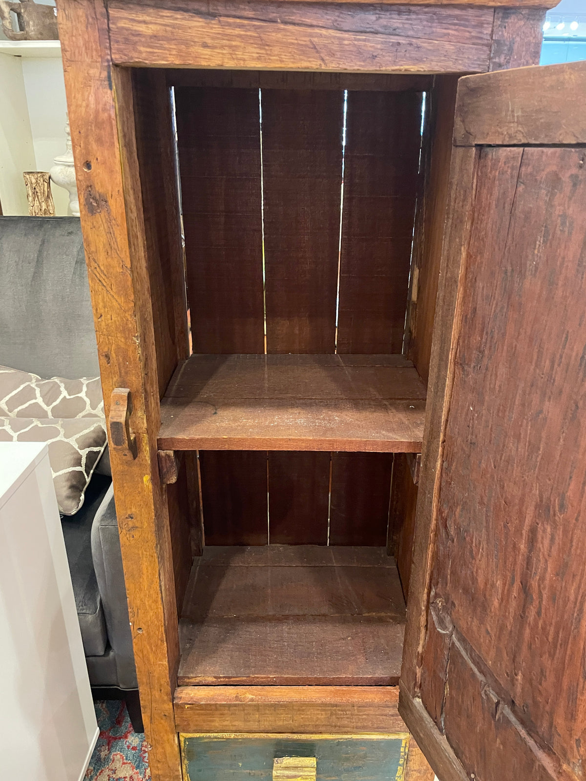 Reclaimed Wood Painted What Not Cabinet (0PQ00C)