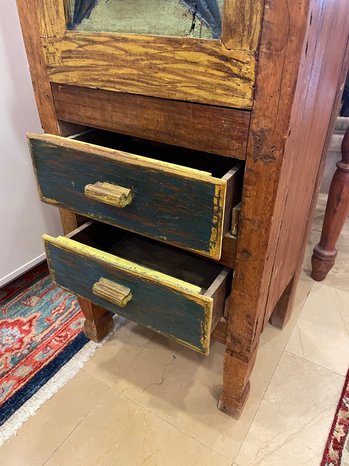 Reclaimed Wood Painted What Not Cabinet (0PQ00C)