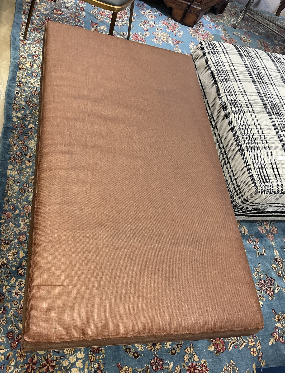 Vinyl and Cherry Ottoman/Coffee Table AS IS (0PQ00K)