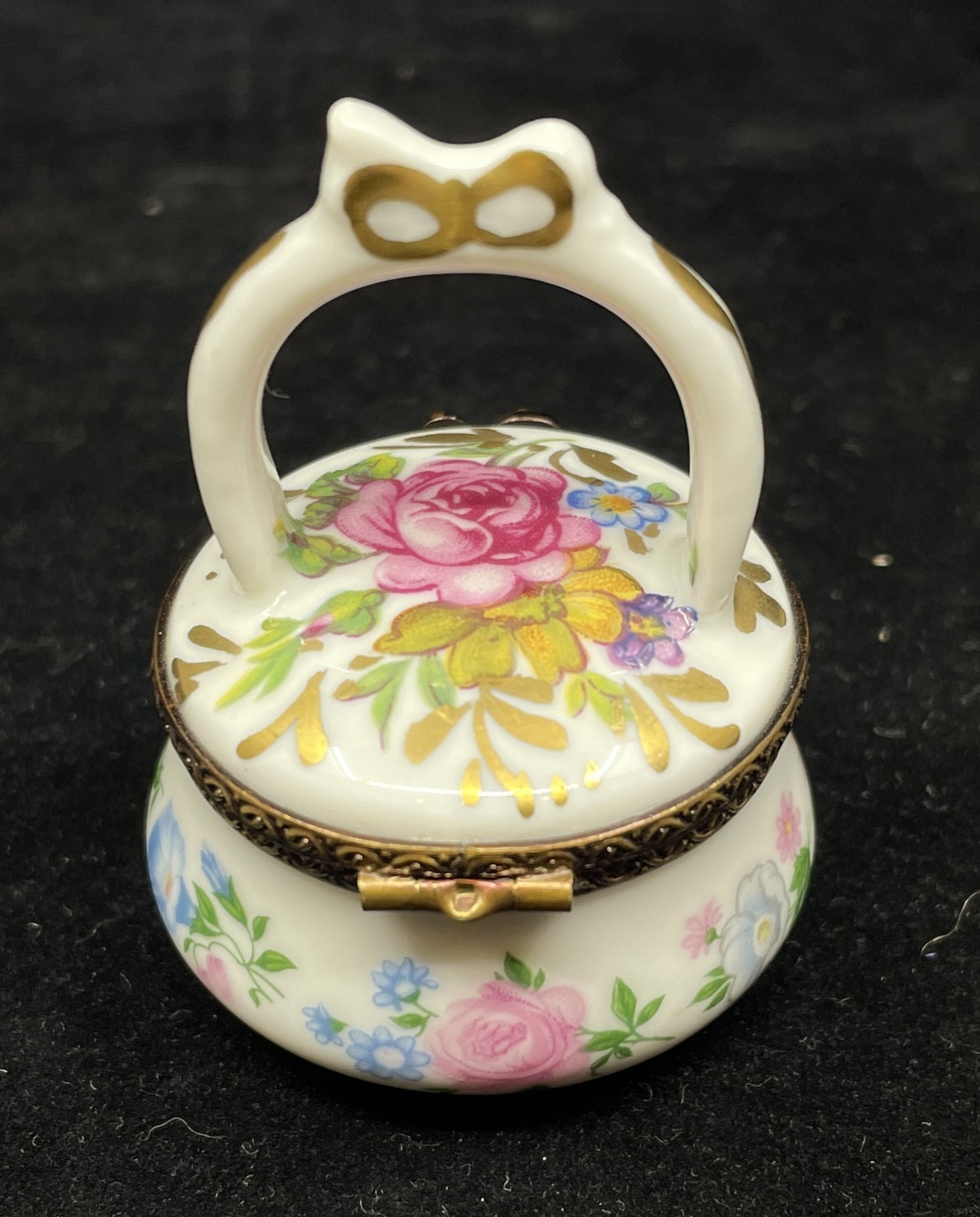 Limoges Trinket Box Floral Basket (0IB00C)