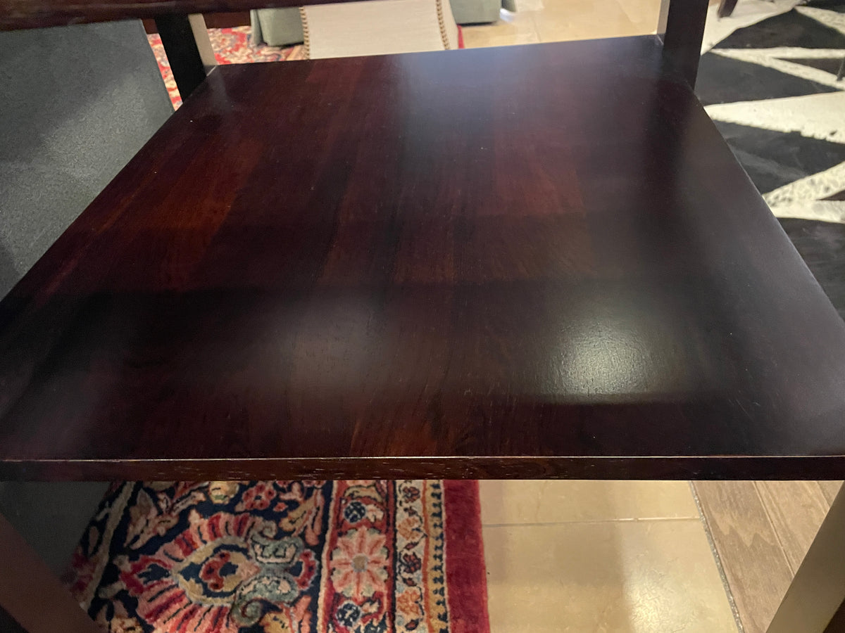 Wooden and Glass Parsons End Table, AS IS (0PQ006)