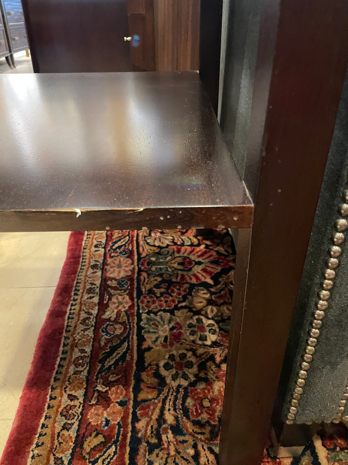 Wooden and Glass Parsons End Table, AS IS (0PQ006)