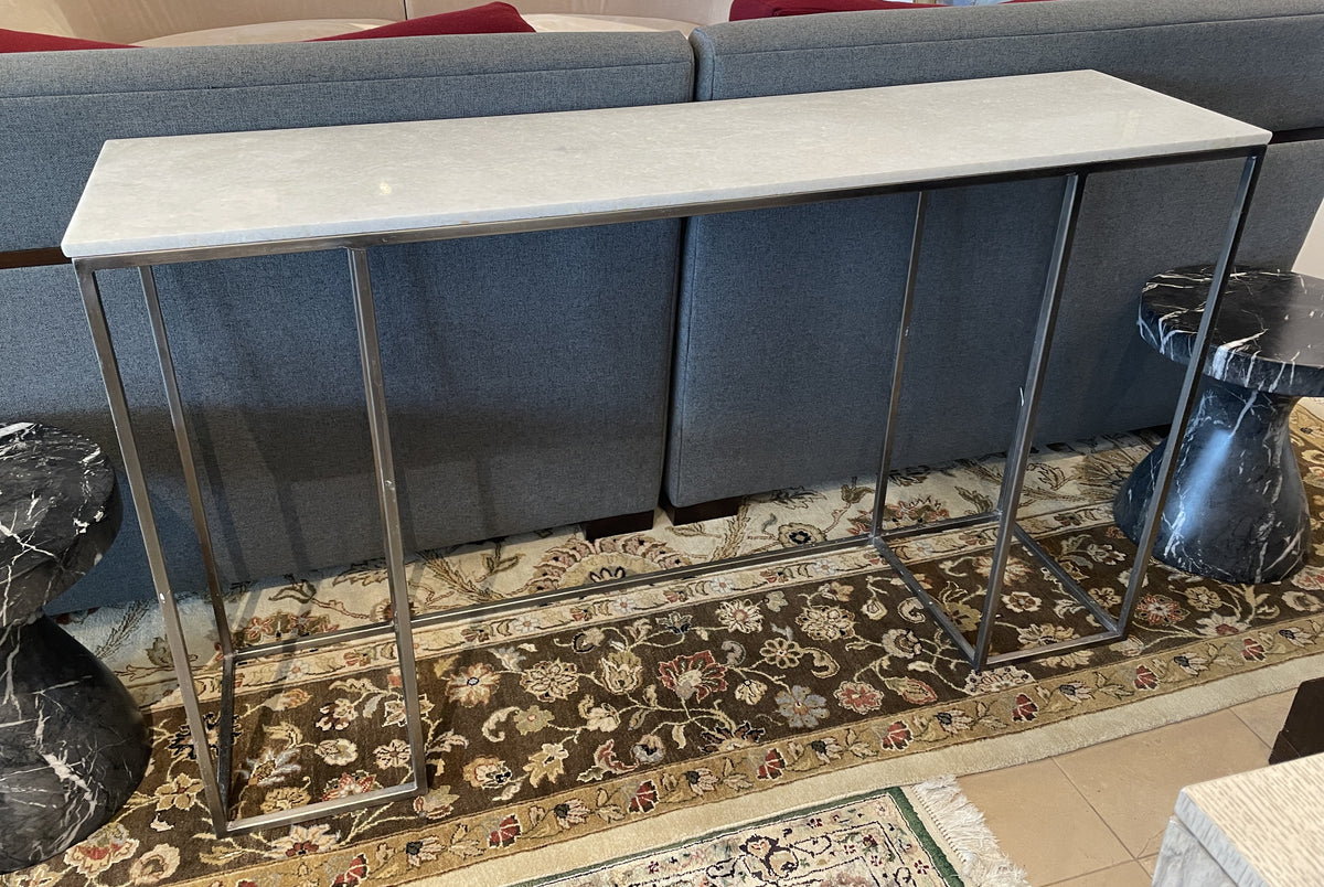 Quartz and Metal Sofa Table Console (0LG01W)