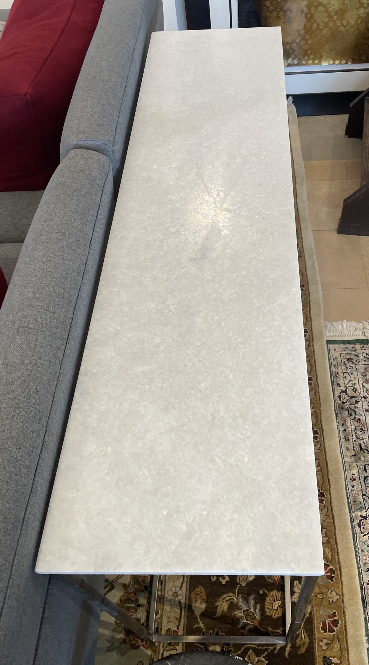 Quartz and Metal Sofa Table Console (0LG01W)