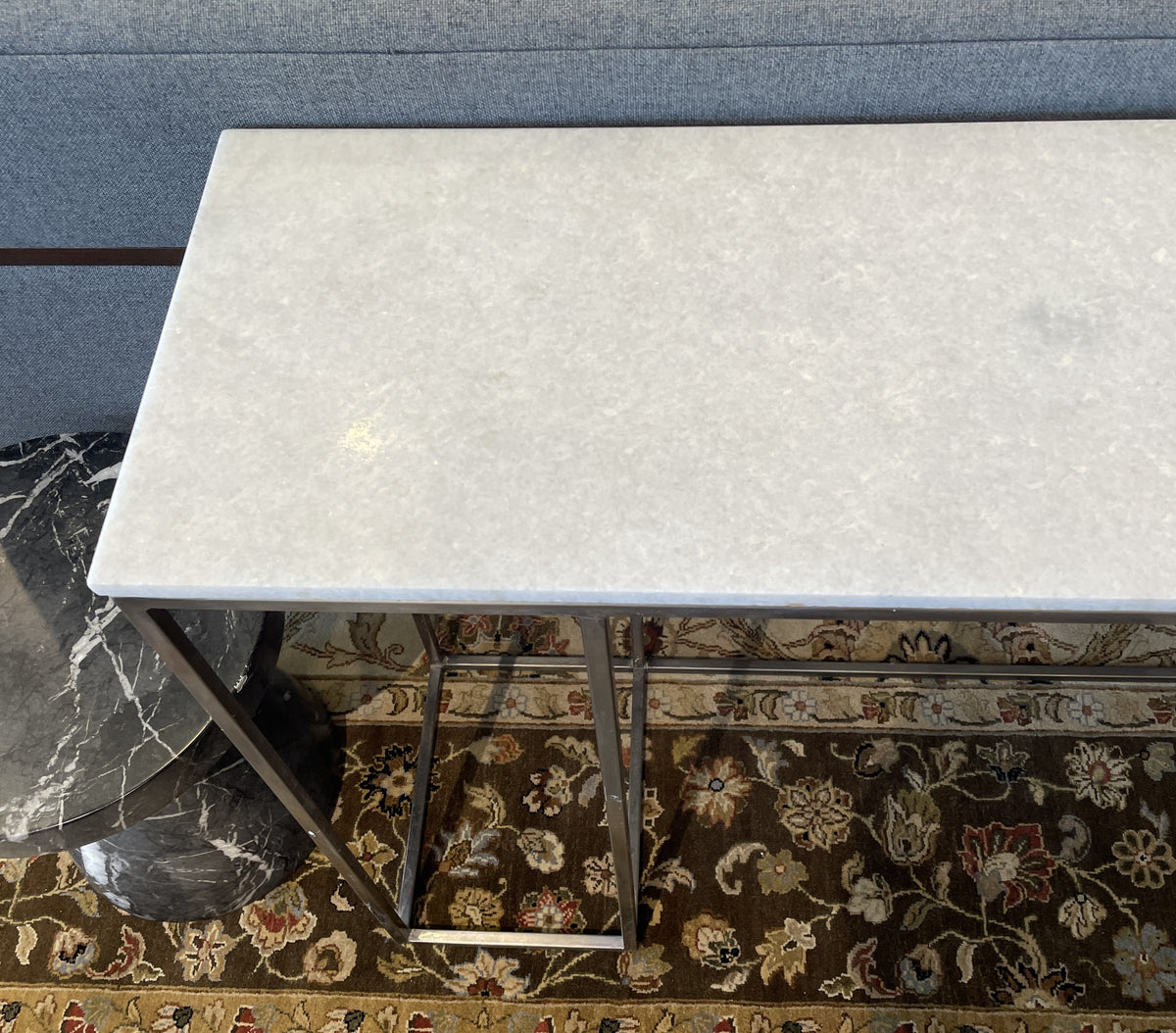 Quartz and Metal Sofa Table Console (0LG01W)