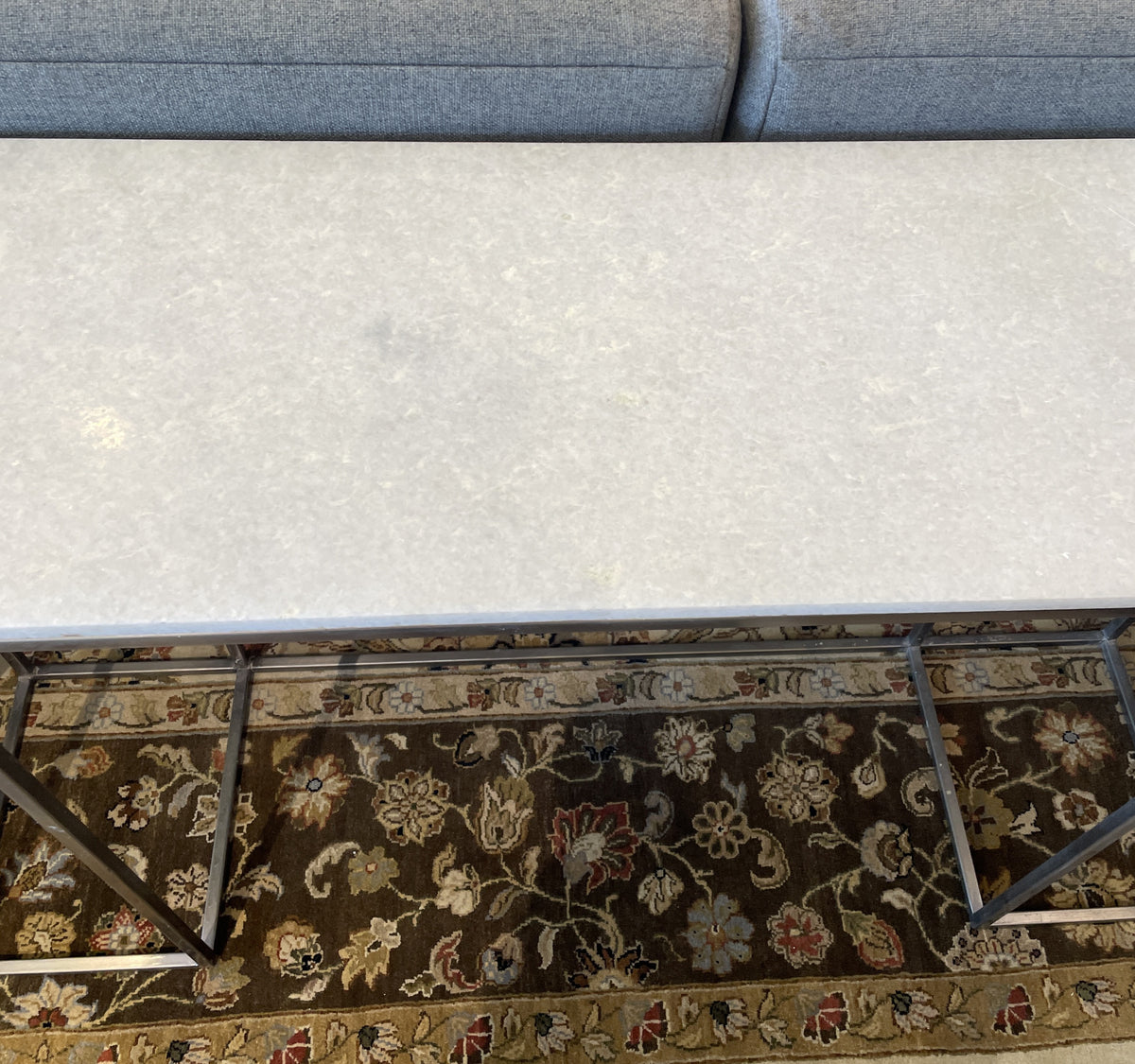 Quartz and Metal Sofa Table Console (0LG01W)