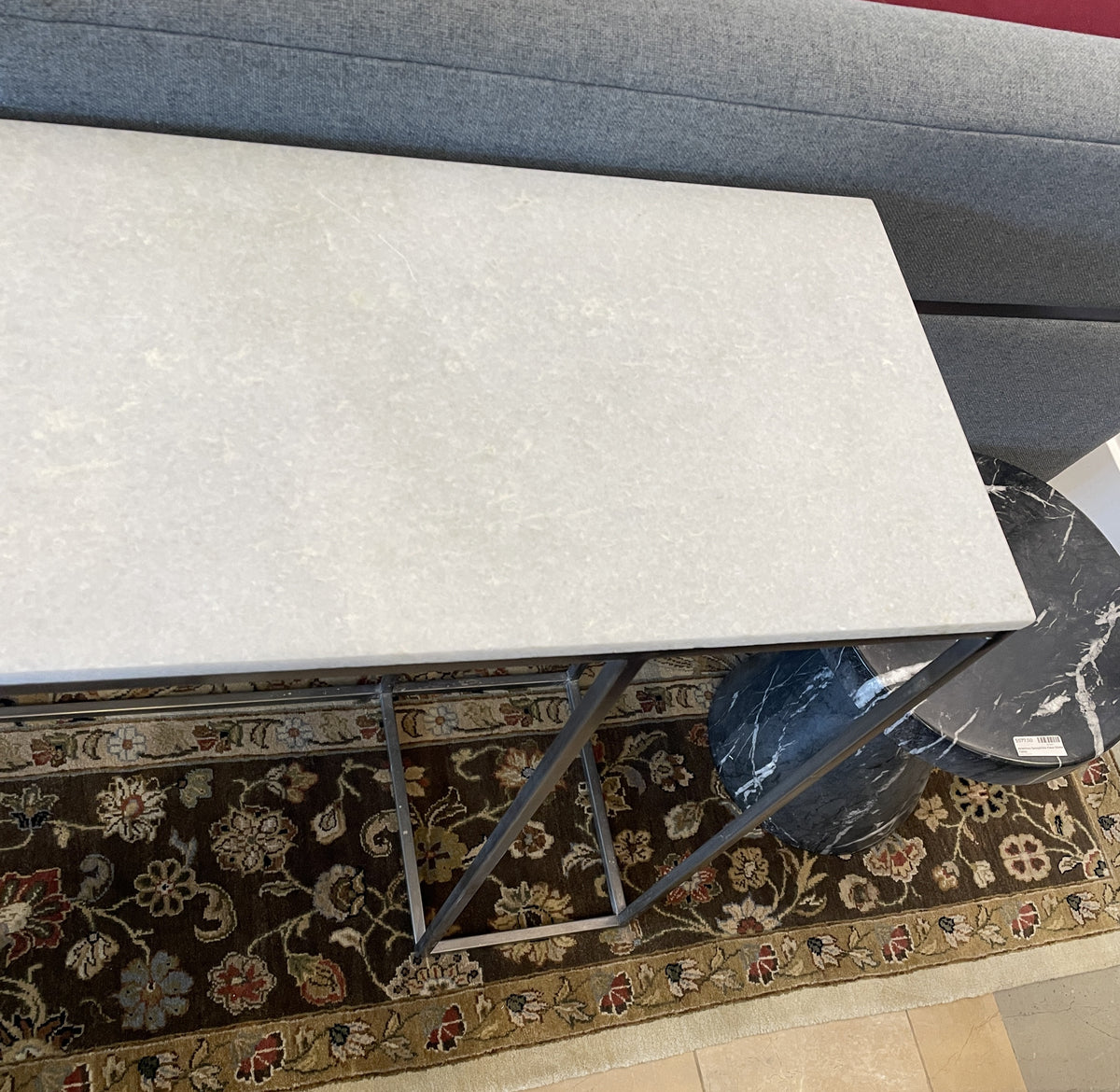 Quartz and Metal Sofa Table Console (0LG01W)