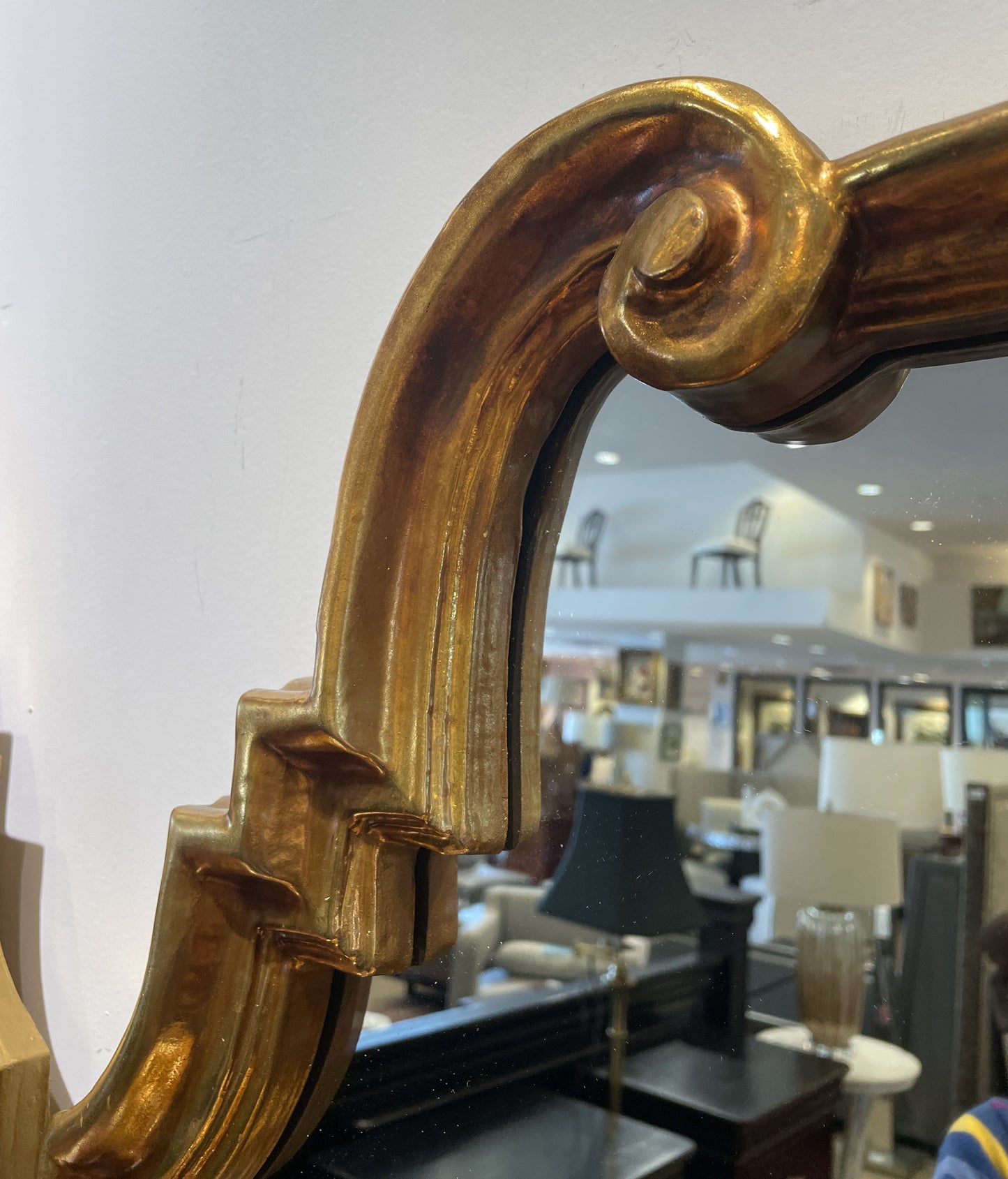 Hollywood Regency LaBarge Scroll Top Mirror (Two available 0JL00C and 0JL00D)