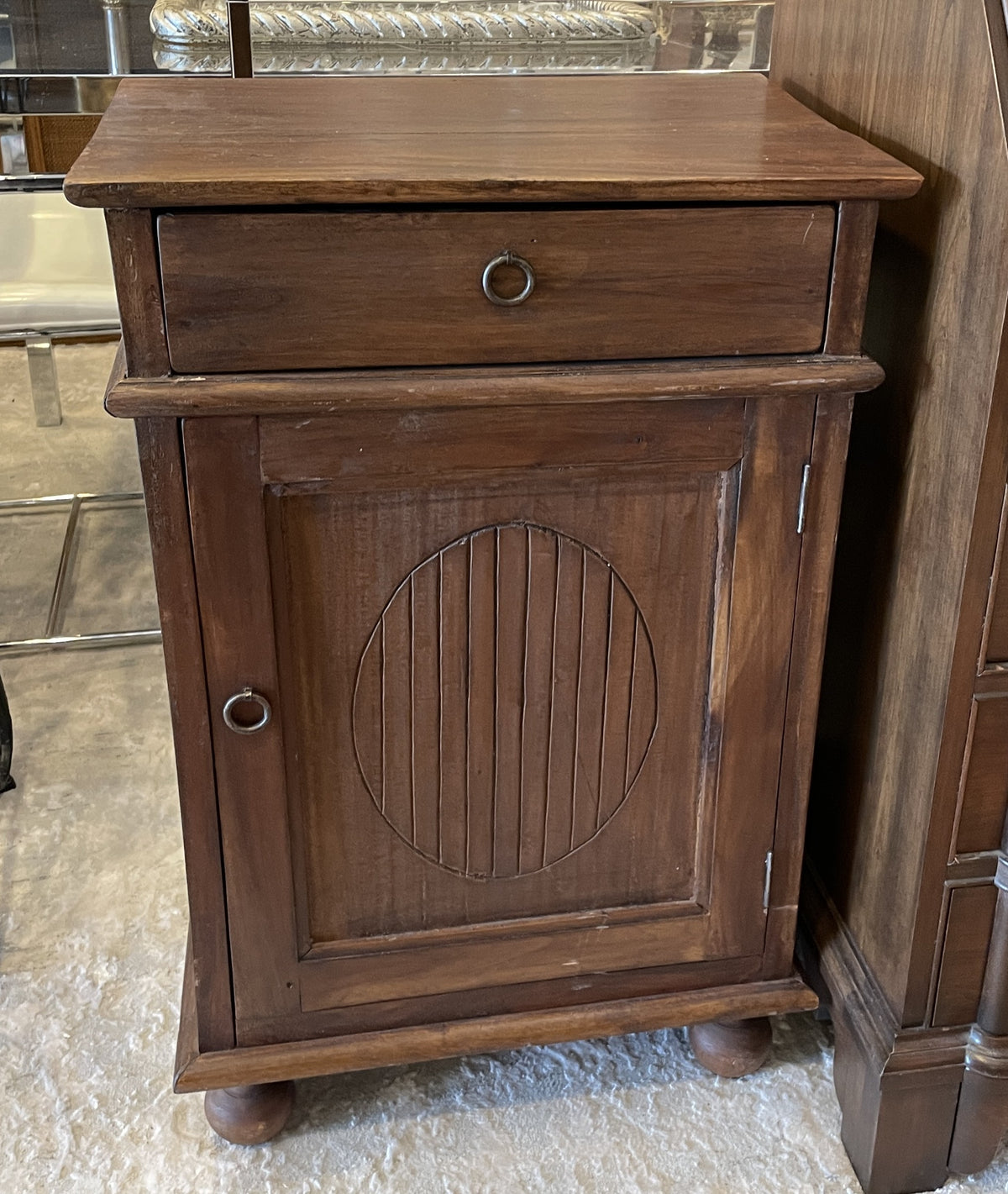 Small Reclaimed Wood Cabinet with Door and Drawer (0PQ004)