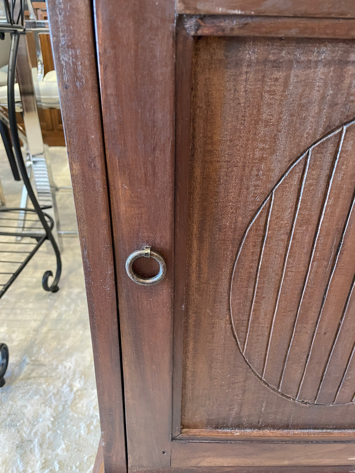 Small Reclaimed Wood Cabinet with Door and Drawer (0PQ004)