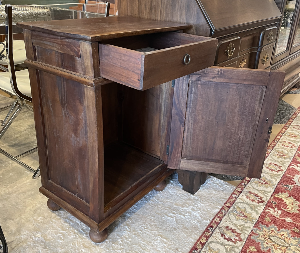 Small Reclaimed Wood Cabinet with Door and Drawer (0PQ004)
