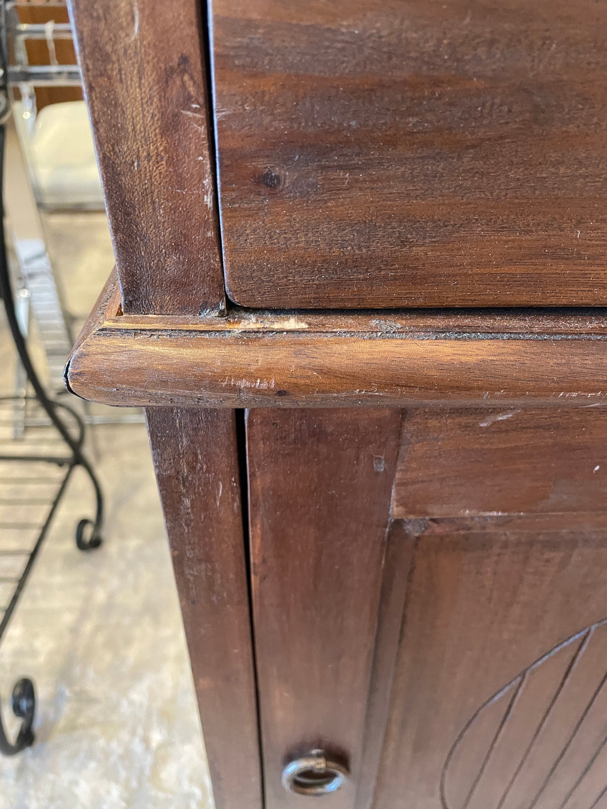 Small Reclaimed Wood Cabinet with Door and Drawer (0PQ004)