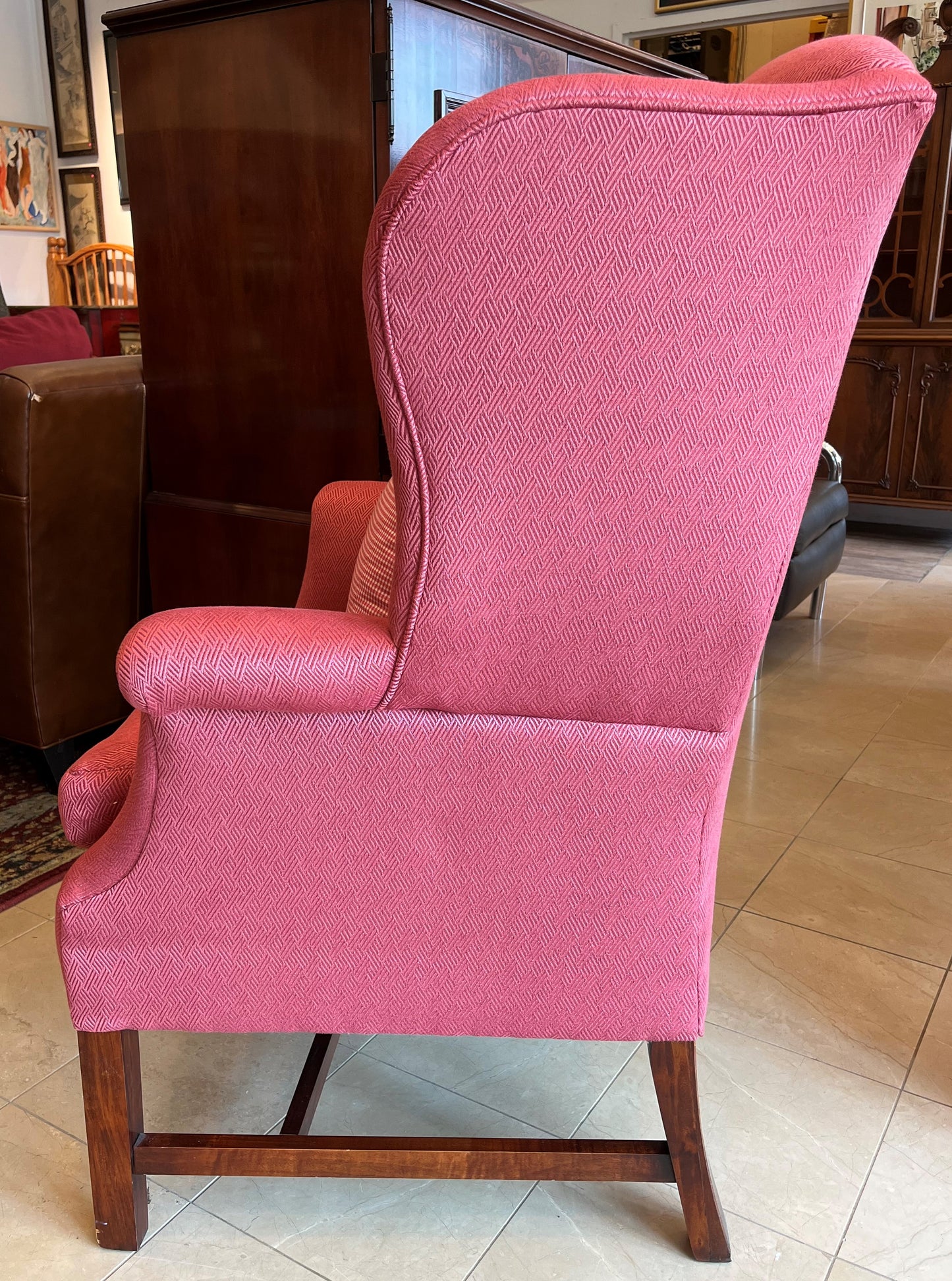 Raspberry Wingback Chair