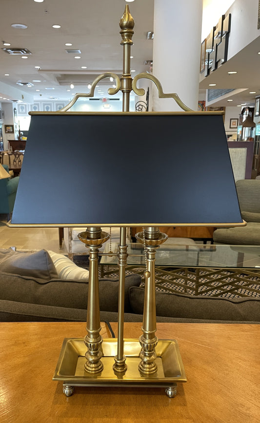 Brass and Black Rectangular Lamp (059006)