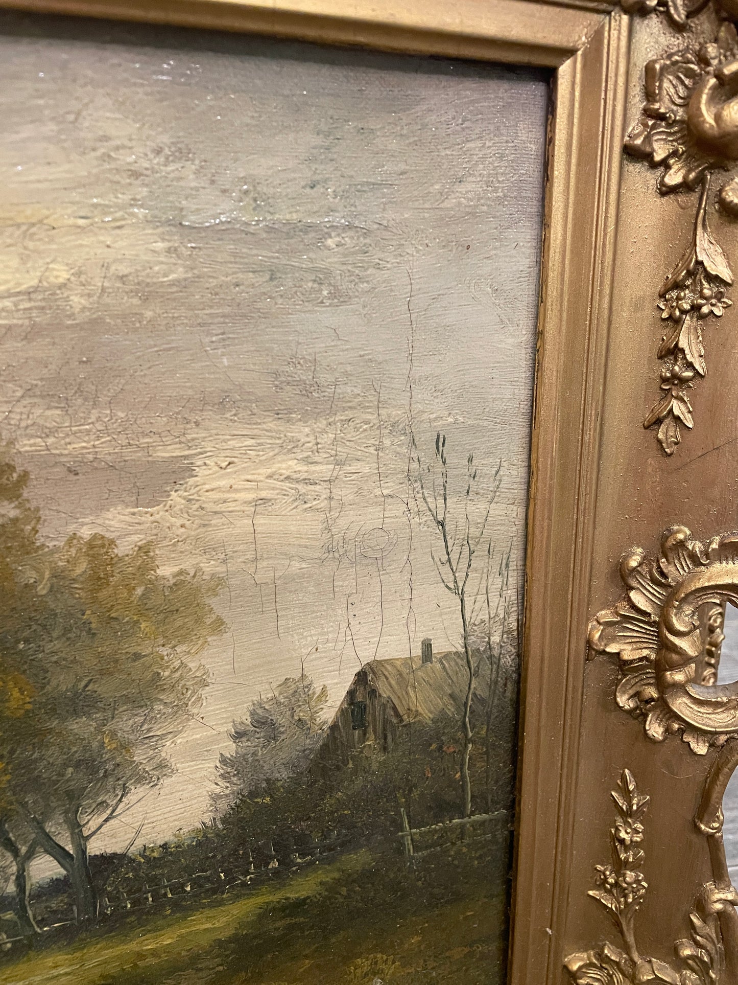 Jacques Durant Oil On Canvas Landscape with Sheep (0M1001)