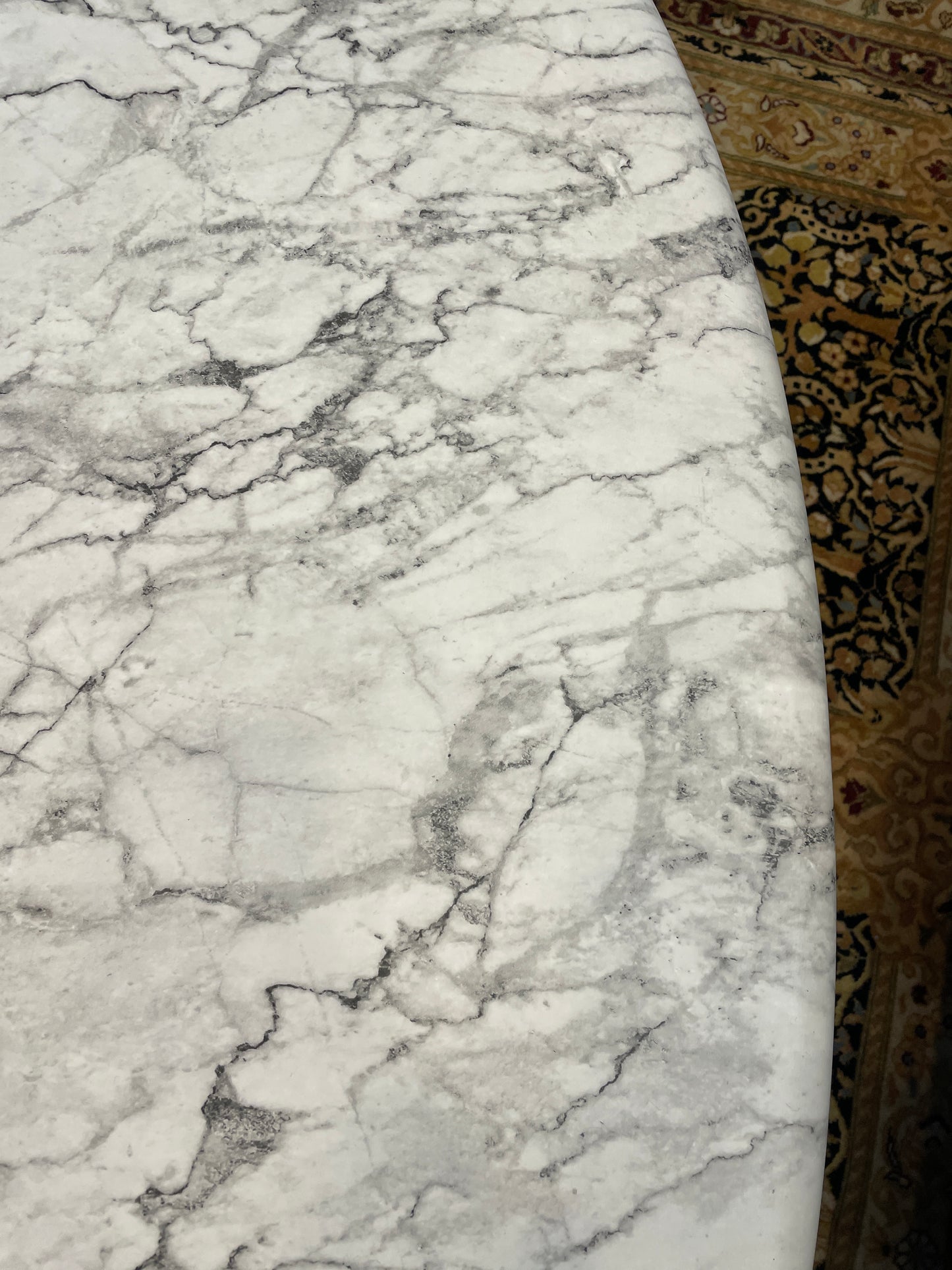 CB2 Anoki 57" Coffee Table with Gray Marblization, NEW (0I4001)