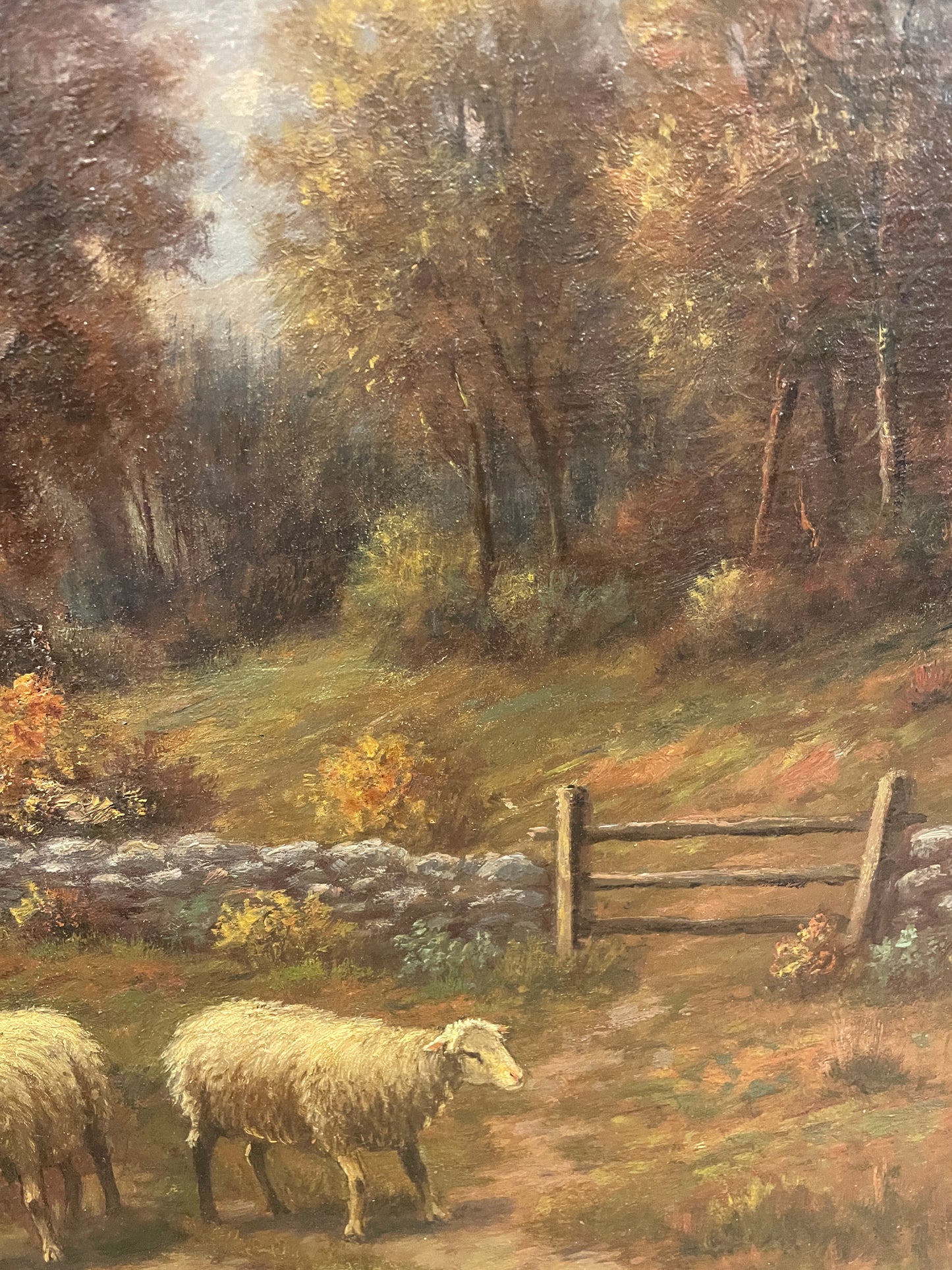 Herman Rohde Landscape Oil on Canvas, Sheep Herder (0M1002)