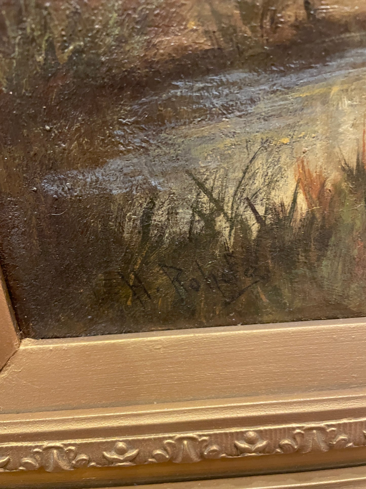 Herman Rohde Landscape Oil on Canvas, Sheep Herder (0M1002)