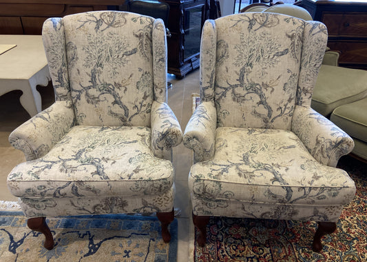 Pair of Upholstered Wingback Chairs (QPQL47)